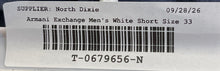 Load image into Gallery viewer, Armani Exchange Mens White Pockets Flat Front Chino Short Size 33
