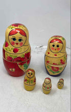 Load image into Gallery viewer, Set Of 8 Pcs Matryoshka Russian Hand Painted Floral Print Nesting Dolls
