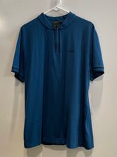 Load image into Gallery viewer, Hugo Boss Mens Blue Black Regular Fit Stretch Short Sleeve Polo Shirt Size XL
