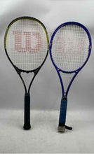 Load image into Gallery viewer, Set Of 2 Pcs Wilson Graphite Quad Black Blue Sporting Equipment Tennis Racquet
