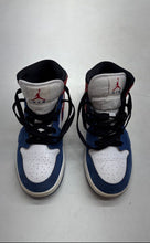 Load image into Gallery viewer, Nike Kids Air Jordan 1 Mid SE BQ6931-146 White Red Blue Sneaker Shoes Size 4.5Y
