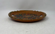 Load image into Gallery viewer, Mexican Tribal Folk Art Flower Wood Decor Handcrafted Round Collector Plate
