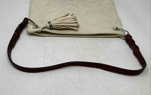 Load image into Gallery viewer, Brighton Womens Ferrara Ivory Floral Leather Tassel Zipper Shoulder Bag
