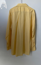 Load image into Gallery viewer, Damiani Mens Yellow Check Cotton Long Sleeve Collared Dress Shirt Size 18 1/2
