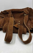 Load image into Gallery viewer, Unbranded Mens Brown Suede Adjustable Strap Drawstring Buckle Flap Backpack
