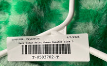 Load image into Gallery viewer, Zara Womens Green Check Fuzzy Long Sleeve Cropped Pullover Sweater Size Large
