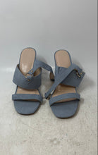 Load image into Gallery viewer, Forever 21 Womens Blue Suede Open Toe Block Heel Strappy Sandals Size 8
