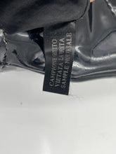 Load image into Gallery viewer, Versace Parfums Womens Black Patent Leather Trim Shoulder Hobo Purse Damaged
