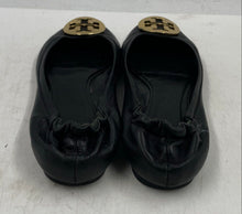 Load image into Gallery viewer, Authentic Tory Burch Womens Black Slip-On Ballet Flats Size 7.5M Damaged

