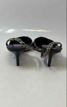 Load image into Gallery viewer, Michael Kors Womens Black Brown Snake Print Kitten Slingback Heels Size 8.5M
