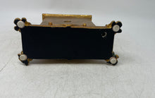 Load image into Gallery viewer, Antique Gold Tone Wood Quartz Roman Numerals Victorian Desk Clock Not Tested
