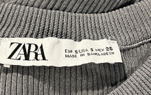 Load image into Gallery viewer, Zara Womens Gray Ribbed Sleeveless Round Neck Regular Fit Tank Top Size S
