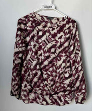 Load image into Gallery viewer, Vince Camuto Womens Purple White Abstract Print Long Sleeve Blouse Top Size XS
