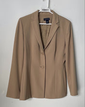 Load image into Gallery viewer, Ann Taylor Womens Khaki Notch Lapel Long Sleeve Two-Button Blazer Size 6
