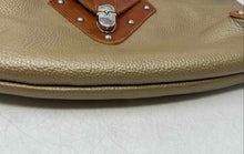 Load image into Gallery viewer, Valentina Womens Beige Brown Pebbled Leather Detachable Strap Lined Shoulder Bag
