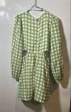 Load image into Gallery viewer, Forever 21 Womens Green White Printed Long Sleeve Mini Dress Size Large
