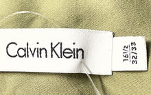 Load image into Gallery viewer, Calvin Klein Mens Green Long Sleeve Spread Collar Dress Shirt Size 16 1/2
