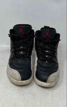 Load image into Gallery viewer, Nike Boys Air Jordan 12 Retro Black White Lace-Up Sneaker Shoes Size 1.5Y
