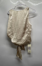 Load image into Gallery viewer, Garota Womens Beige Sleeveless Tie Up Back Cropped Blouse Top Size L With Tag
