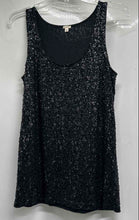 Load image into Gallery viewer, J.Crew Womens Black Sequin Sleeveless Collarless Pullover Tank Top Size M
