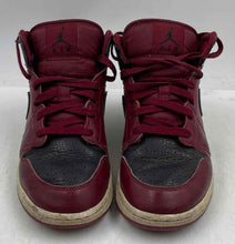 Load image into Gallery viewer, Authentic Nike Kids Air Jordan 1 Mid Maroon Black Sneaker Shoes Size 5Y Damaged
