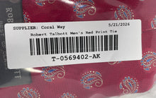 Load image into Gallery viewer, Robert Talbott Mens Red Paisley Print Keeper Loop Adjustable Pointed Tie
