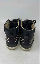 Load image into Gallery viewer, Atelier Mens Black Silver White Leather Lace-Up Studded Sneaker Shoes Size 8
