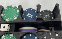 Load image into Gallery viewer, Texas Hold'em Poker Set Game 200 Chips Cards &amp; Dice Pre Owned No Graded
