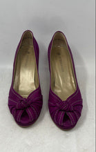 Load image into Gallery viewer, Peter Kaiser Womens Purple Leather Peep Toe Slip-On Pump Heels Size 6.5
