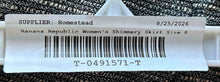Load image into Gallery viewer, Banana Republic Womens Gray Silver Shimmer Striped Back Zip Flare Skirt Size 8
