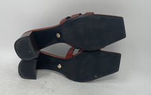 Load image into Gallery viewer, Zara Womens Brown Leather Slip-On Block Heel Mule Sandals Size EUR 41
