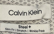 Load image into Gallery viewer, Calvin Klein Mens White Printed Slim Fit Long Sleeve Dress Shirt Sz M With Tags
