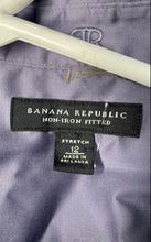 Load image into Gallery viewer, Banana Republic Womens Purple Stretch Non-Iron Fitted Button-Up Shirt Size 12
