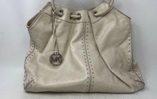 Load image into Gallery viewer, Michael Kors Womens Off-White Leather Charm Double Handle Tote Handbag
