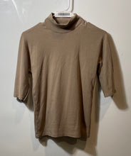 Load image into Gallery viewer, Zara Womens Brown Knitted Short Sleeve Mock Neck Pullover Blouse Top Size Medium
