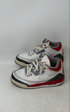Load image into Gallery viewer, Nike Boys Air Jordan 3 DM0967-160 White Red Gray Lace-Up Sneakers Shoes Sz 3.5Y
