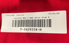 Load image into Gallery viewer, Lacoste Mens Red Short Sleeve Spread Collar Golf Polo Shirt Size 6
