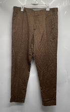 Load image into Gallery viewer, Perry Ellis Mens Brown Printed Flat Front Slash Pocket Dress Pants Size 36X30
