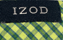 Load image into Gallery viewer, Izod Mens Green Gingham Print Long Sleeve Pointed Collar Button-Up Shirt Size L
