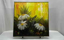 Load image into Gallery viewer, Framed Wall Decor Art Yellow White Flowers Oil Painting On Canvas By Le Mark
