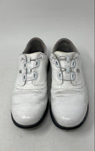 Load image into Gallery viewer, FootJoy Mens DryJoys White Leather Low Top Golf Spikes Shoes Size 7M
