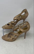 Load image into Gallery viewer, Michael Kors Womens Jessie Beige Patent Leather Strappy Heels Size 9.5 M
