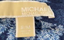 Load image into Gallery viewer, Michael Kors Womens Blue Leaf Printed Kaftan Sleeve Poncho Top Size S/M
