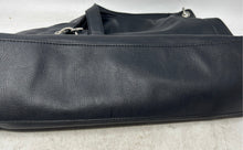 Load image into Gallery viewer, Avon Womens Black Leather Outer Flap Pocket Shoulder Strap Tote Bag
