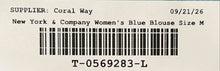 Load image into Gallery viewer, New York &amp; Company Womens Blue Collared Sleeveless Blouse Top Size Medium
