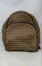 Load image into Gallery viewer, Michael Kors Womens Abbey Brown Monogram Adjustable Strap Zip-Around Backpack
