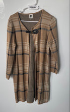 Load image into Gallery viewer, Anne Klein Womens Brown Plaid Long Sleeve Cardigan Sweater Size Medium
