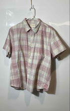 Load image into Gallery viewer, Lucky Brand Mens Pink White Plaid Short Sleeve Button-Up Shirt Size Large
