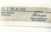 Load image into Gallery viewer, Diesel Womens White Skinzee Pockets Stretch Super Slim Skinny Jeans Size W28XL32
