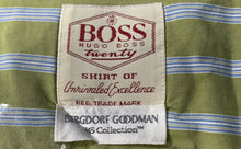 Load image into Gallery viewer, Hugo Boss Mens Green Striped Cotton Long Sleeve Dress Shirt Size 44
